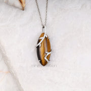 Tiger Eye Pendant - Minimal Carbon