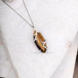 Tiger Eye Pendant - Minimal Carbon
