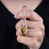 Tiger Eye Pendant - Minimal Carbon
