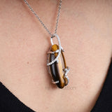 Tiger Eye Pendant - Minimal Carbon