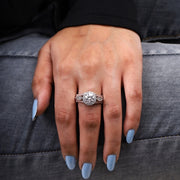 Art Deco Ring Vintage Cathedral Ring - Minimal Carbon