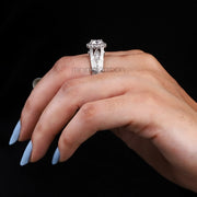 Art Deco Ring Vintage Cathedral Ring - Minimal Carbon