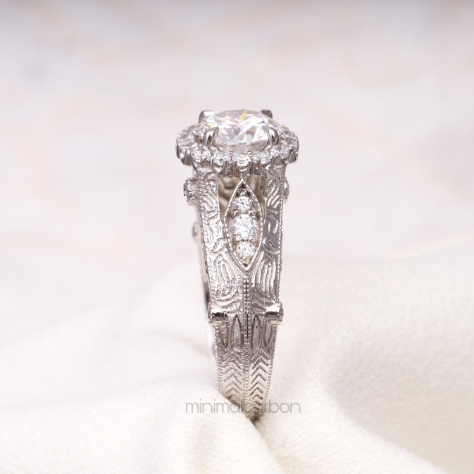 Art Deco Ring Vintage Cathedral Ring