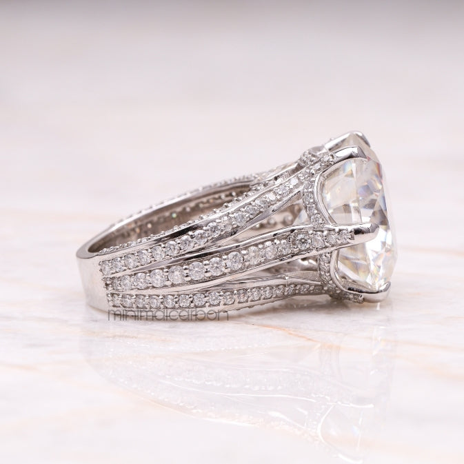 Cathedral Ring Engagement Ring - Minimal Carbon