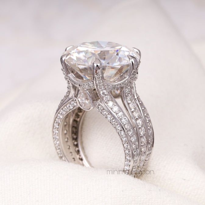 Cathedral Ring Engagement Ring - Minimal Carbon