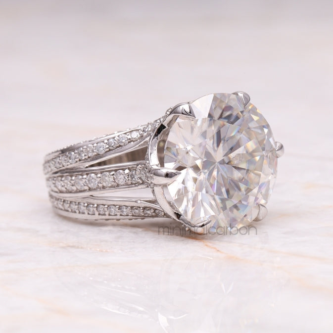 Cathedral Ring Engagement Ring - Minimal Carbon