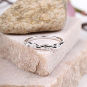 Marquise Cut Moissanite Leaf Curved Wedding Band